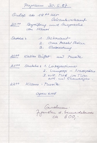 10 Jahre Spielkreis Theater - Programm